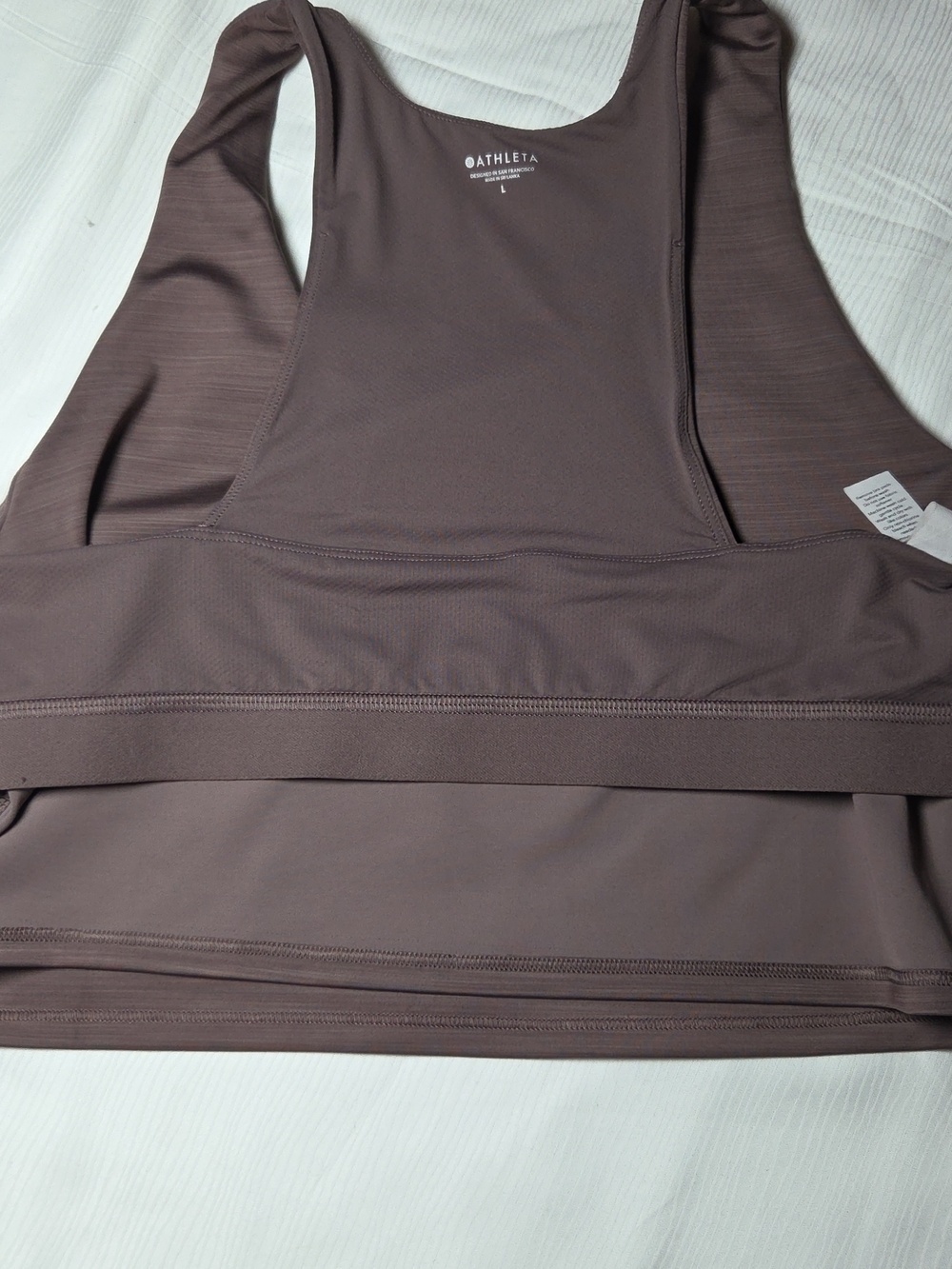 Athleta Ribbed Racerback Cropped Tank Top — Taupe - Picture 6 of 6